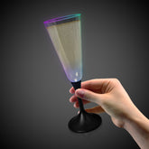LED 7 oz. Clear Champagne Glass Black Stem